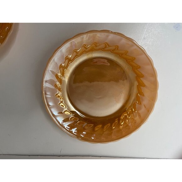 Fire King Anchor Hocking Peach Luster Vegetable-Soup Bowls, set of 3 - Picture 4 of 8